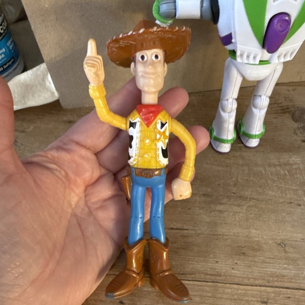 Vintage 1999 McDonalds Toy Story Woody Plus Buzz 5” Figures Action Movements - Picture 6 of 10